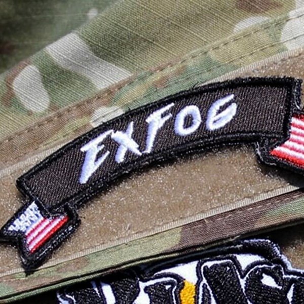 ExFog patch with flag design on fatigues