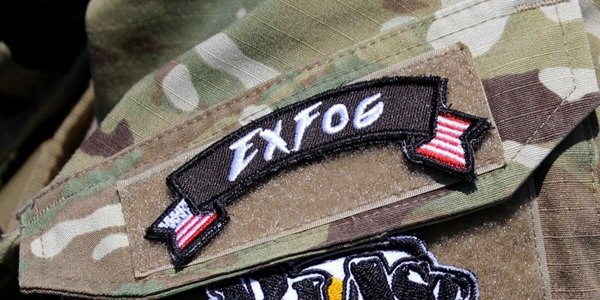 ExFog patch with flag design on fatigues
