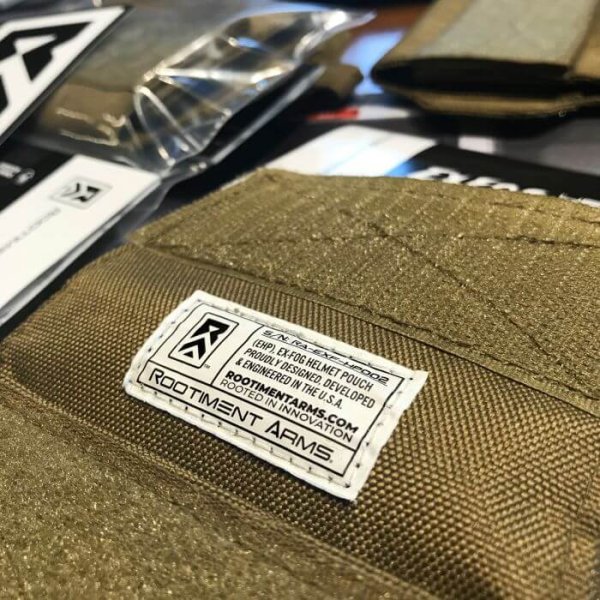 Close up of ExFog helmet pouch