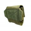 Side view of ExFog helmet pouch in green